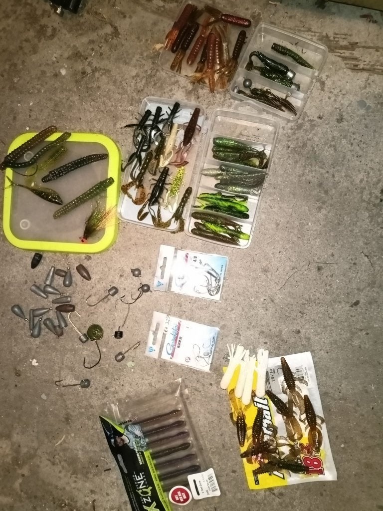 Partij creaturebaits en nedrig voor baarsvissen, kunstaas, Ophalen of Verzenden, Zo goed als nieuw, Kunstaas