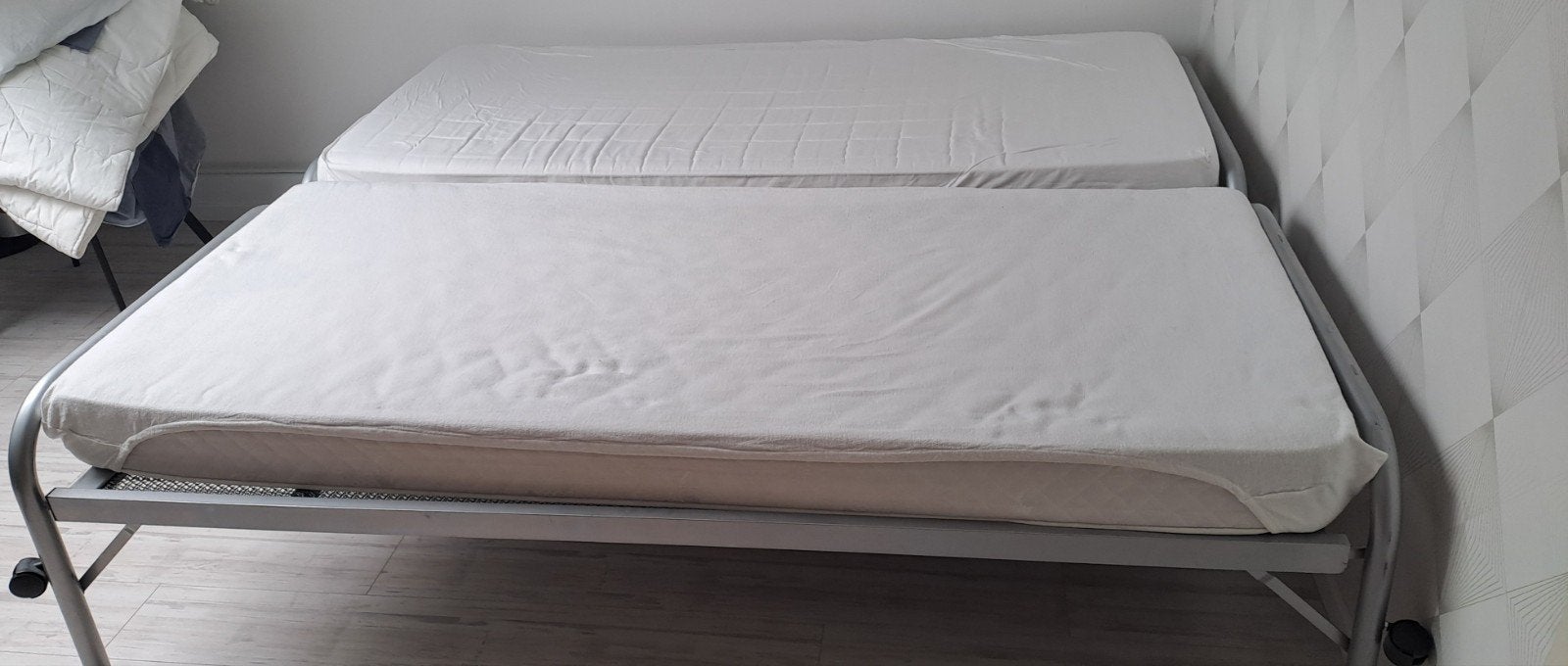 Onderschuifbed, Huis en Inrichting, Slaapkamer | Bedden, Ophalen, Eenpersoons, Grijs, 90 cm