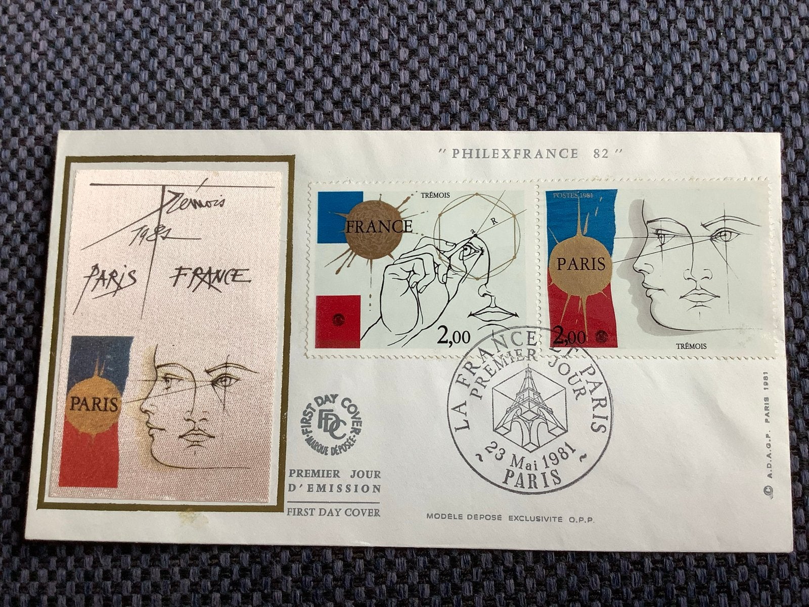 Philexfrance 82 Eerste Dag Cover Parijs 1981, Ophalen of Verzenden, Beschreven, Europa