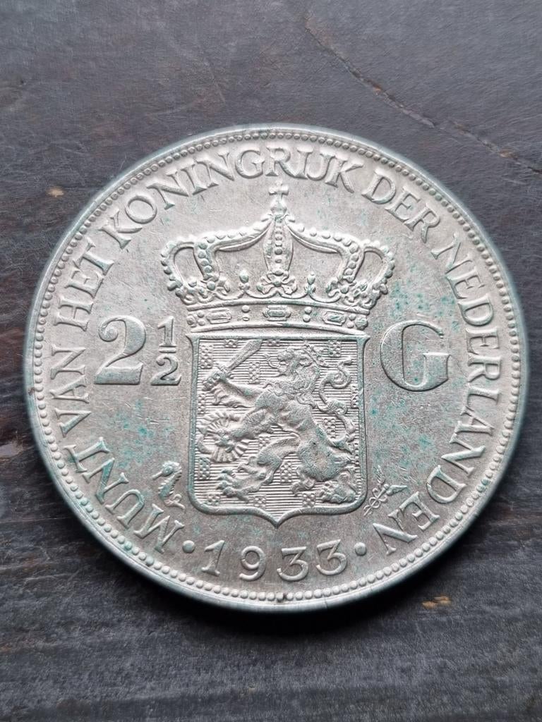 Rijksdaalder 1933 Wilhelmina, Postzegels en Munten, Munten | Nederland, Ophalen of Verzenden, Koningin Wilhelmina, 2½ gulden