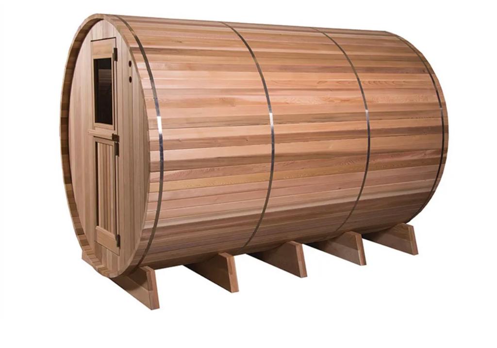 Luxe nieuwe Barrel Sauna 7+3 ft Grandview Rustic Compleet, Tuin en Terras, Bubbelbaden en Hottubs, Nieuw, Ophalen