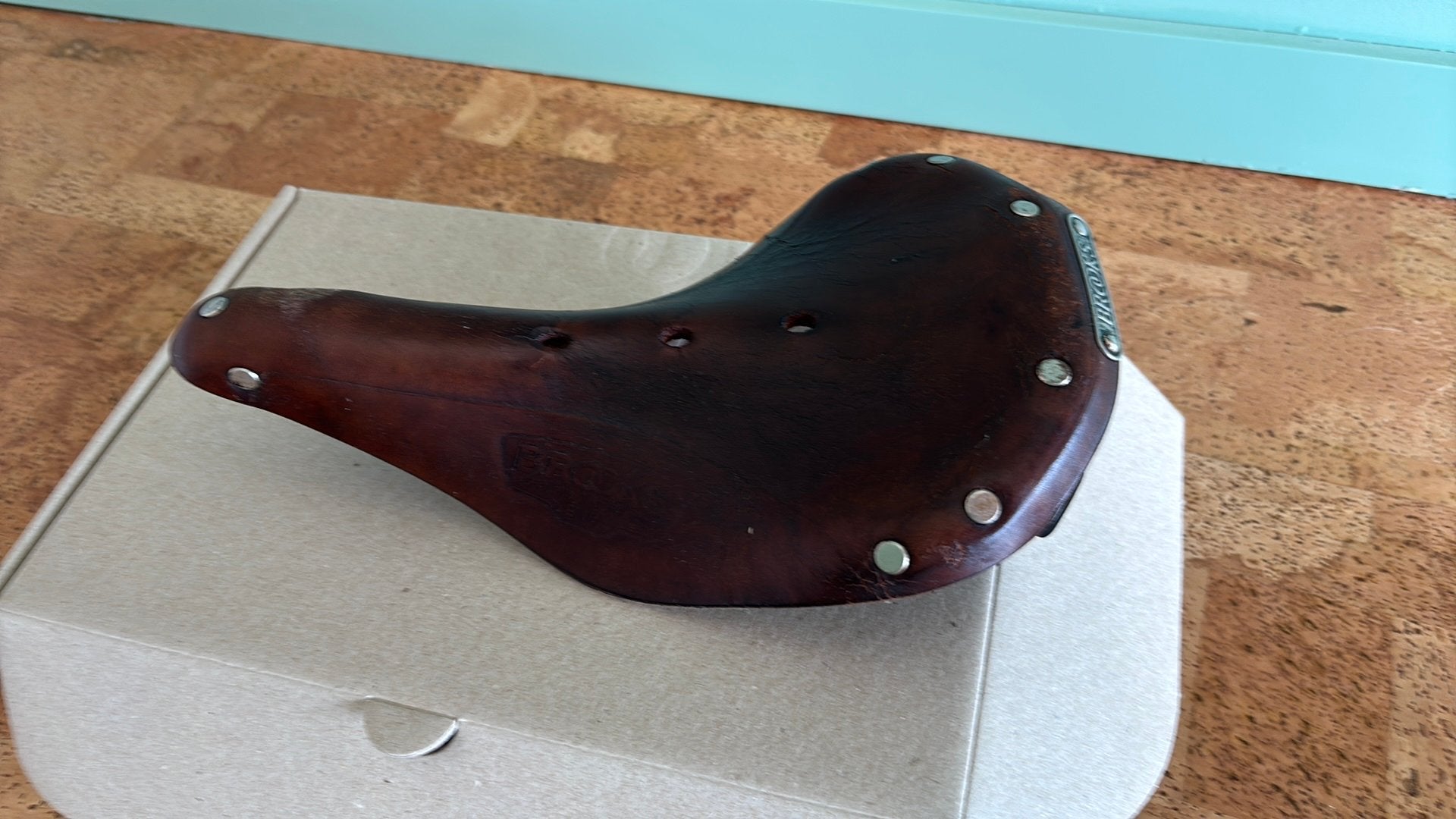 Brooks leren B17 zadel, Fietsen en Brommers, Fietsonderdelen, Gebruikt, Leer, Ophalen of Verzenden, Zadel