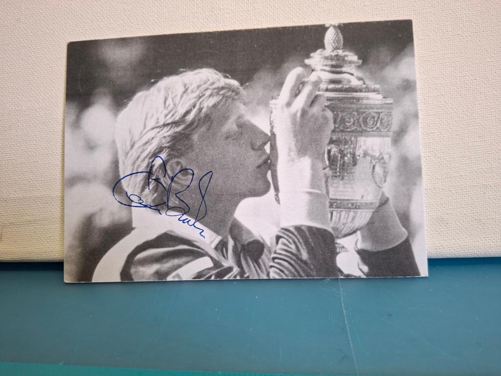 BORIS BECKER LEGEND TENNISPLAYER GERMANY, Verzamelen, Verzenden, Nieuw, Foto of Kaart, Gesigneerd