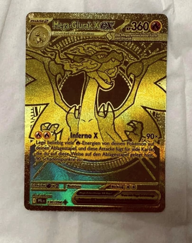 Pokémon Mega Charizard X ex Gold - mint staat, Ophalen of Verzenden, Zo goed als nieuw