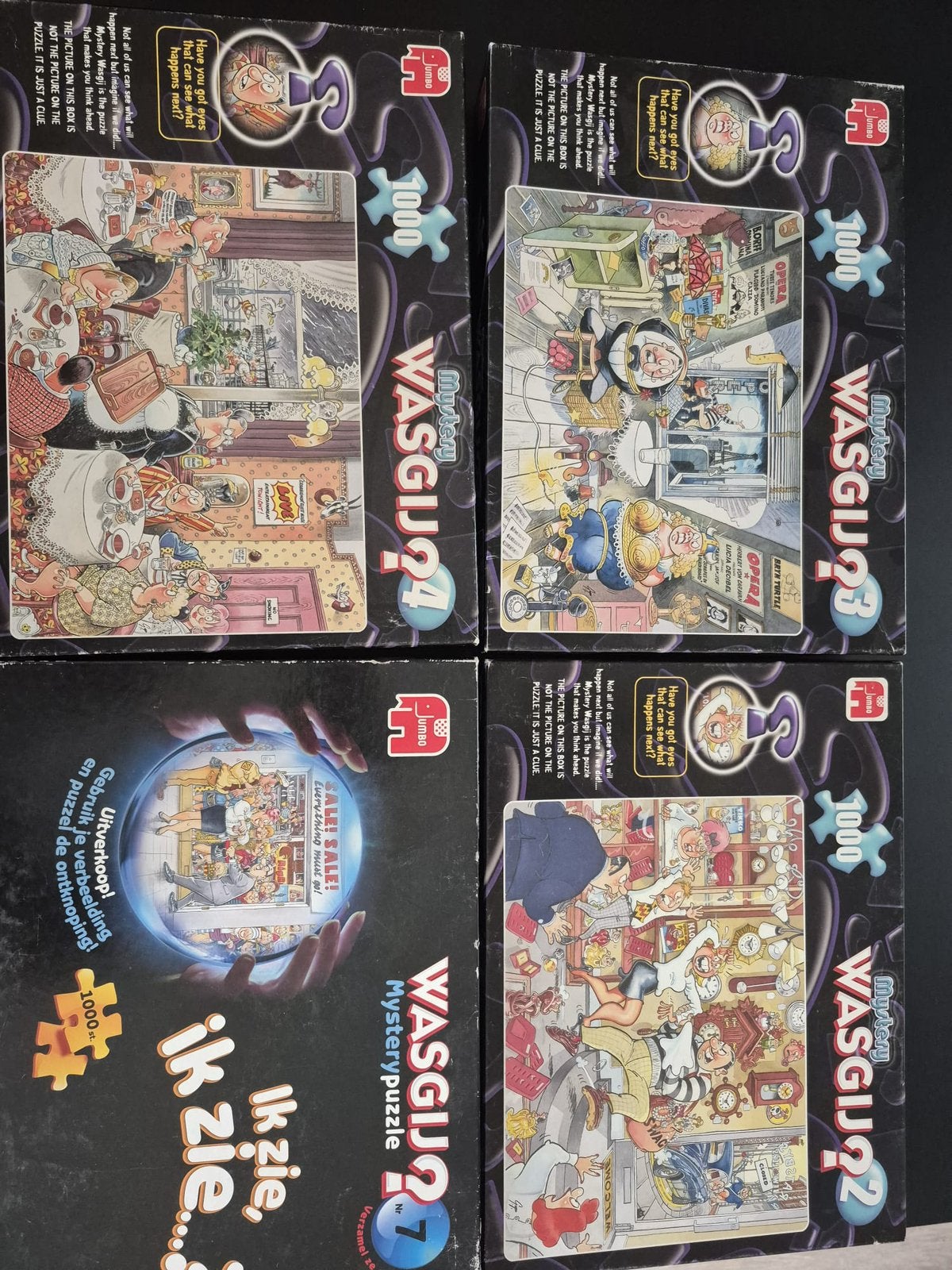 Wasgij puzzels 1000 stukjes 28x, Ophalen, 500 t/m 1500 stukjes, Zo goed als nieuw