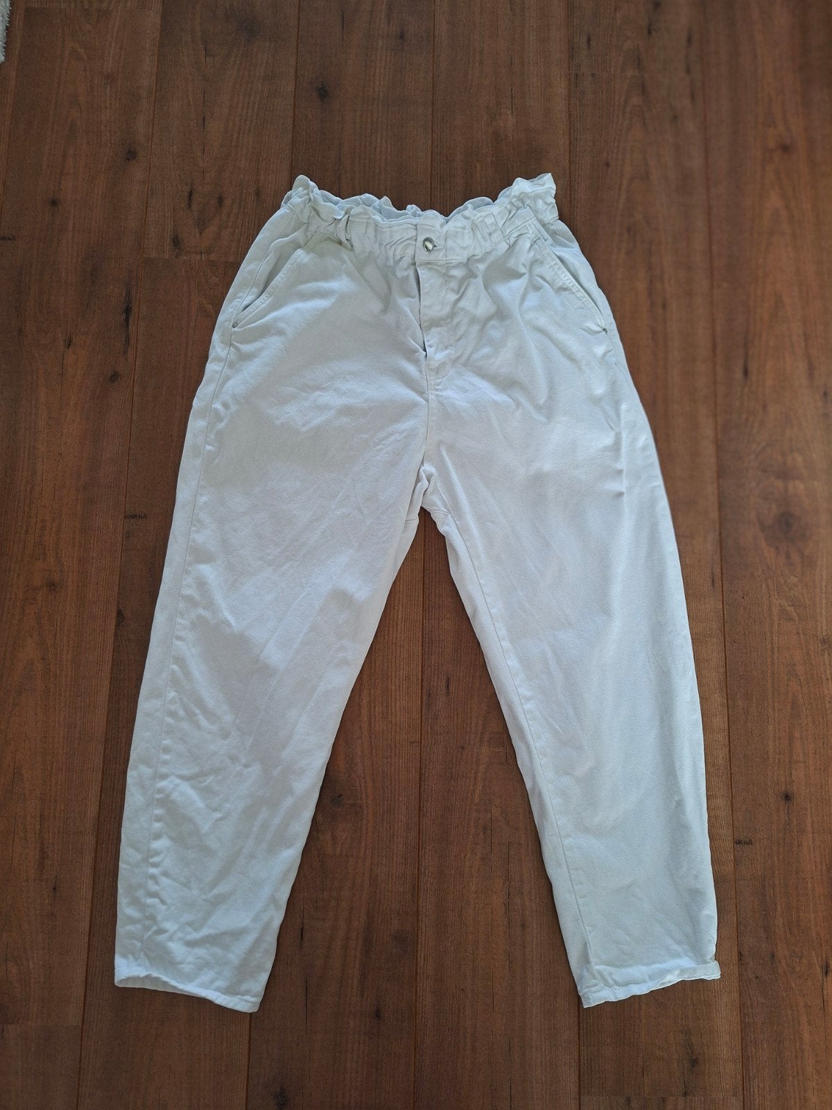 Witte Zara paperbag jeans - Maat 42, Zara, Ophalen of Verzenden