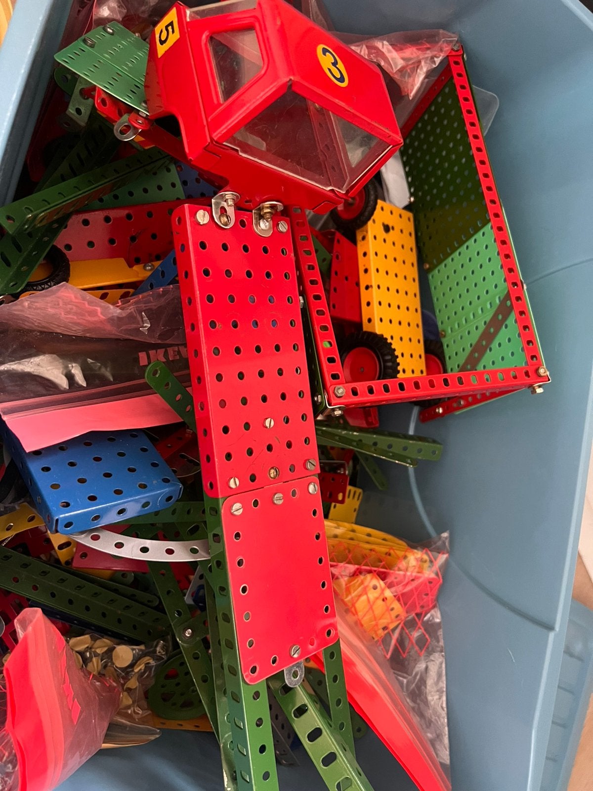 Meccano origineel en van andere merken. Ruim 10 kilo., Ophalen, Gebruikt