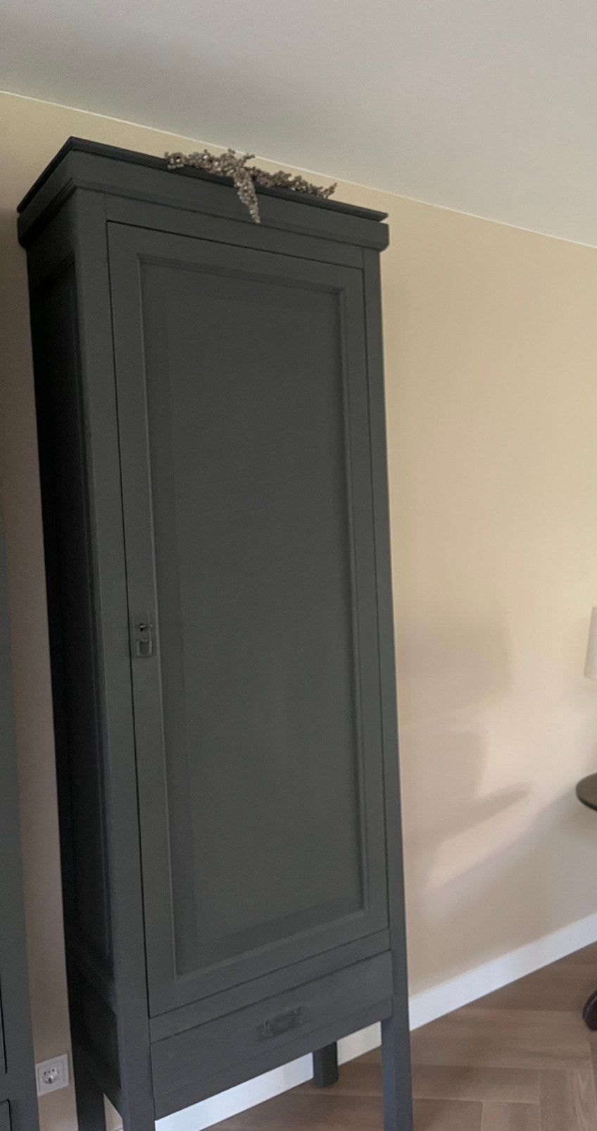 Nieuw: Keijser & Co donkergrijze servieskast, Huis en Inrichting, Ophalen, Zo goed als nieuw, 25 tot 50 cm, 200 cm of meer