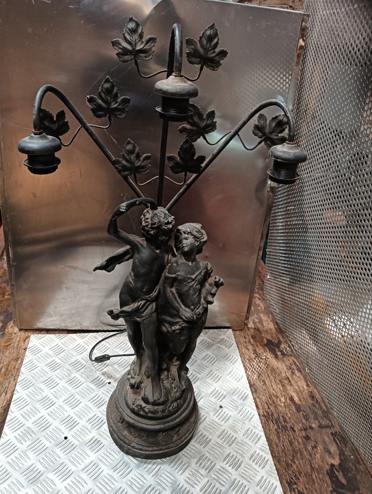 engelen lamp, Antiek en Kunst, Ophalen, Koper of Brons