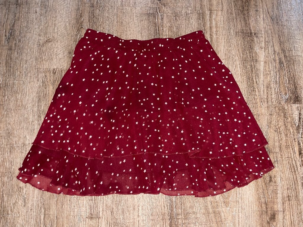 Ambika dames burgundy bordeaux rode sterren rok skirt mt L, Kleding | Dames, Rokken, Maat 42/44 (L), Ophalen of Verzenden, Zo goed als nieuw