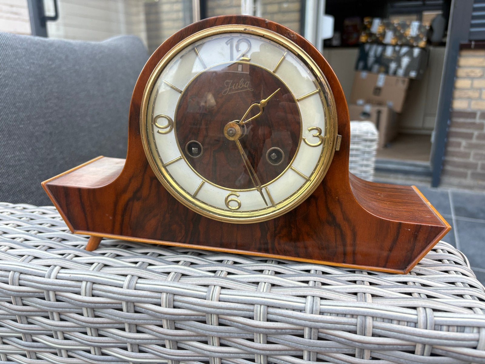 Vintage Juba Schouwklok - Houten Mantelklok, Ophalen