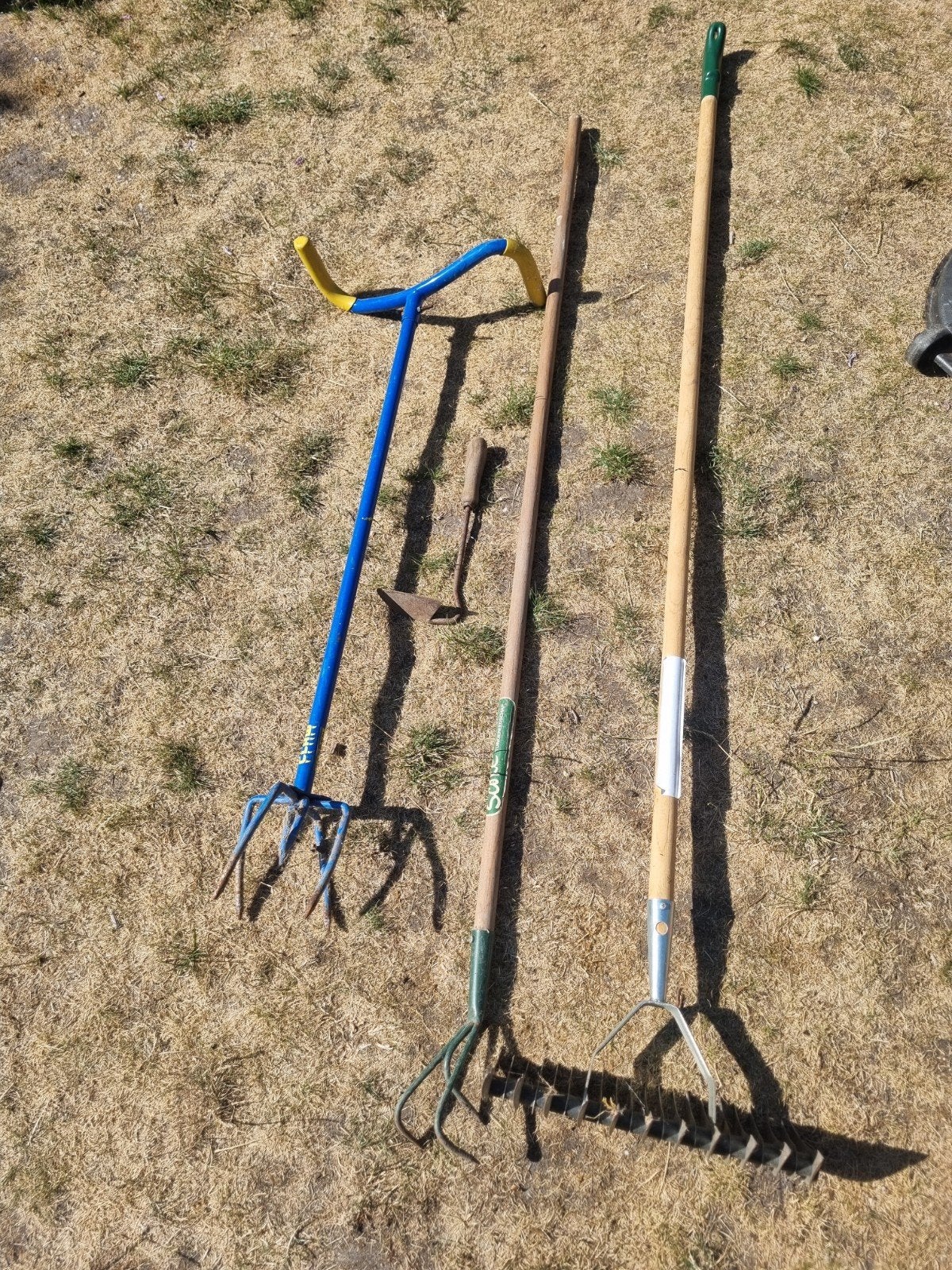 Tuingereedschap set: Verticuteerhark, Garden Claw, Bodembewe, Ophalen, Gebruikt, Hark