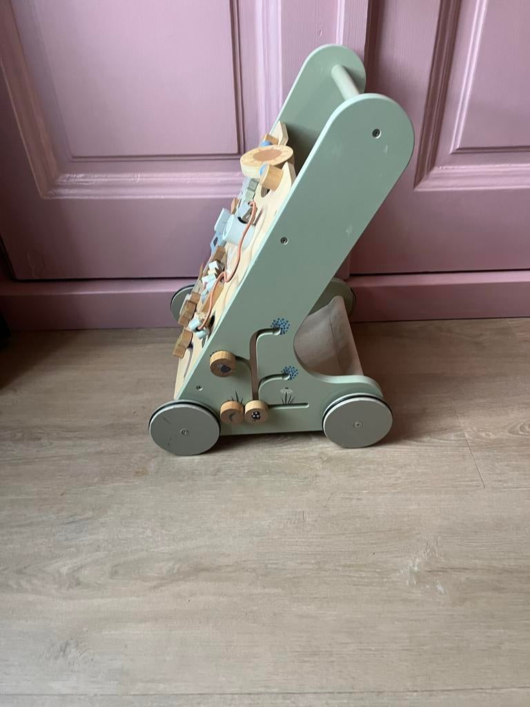 Houten loopwagen met activiteitenbord, Ophalen, Zo goed als nieuw, Overige typen, Met wieltjes