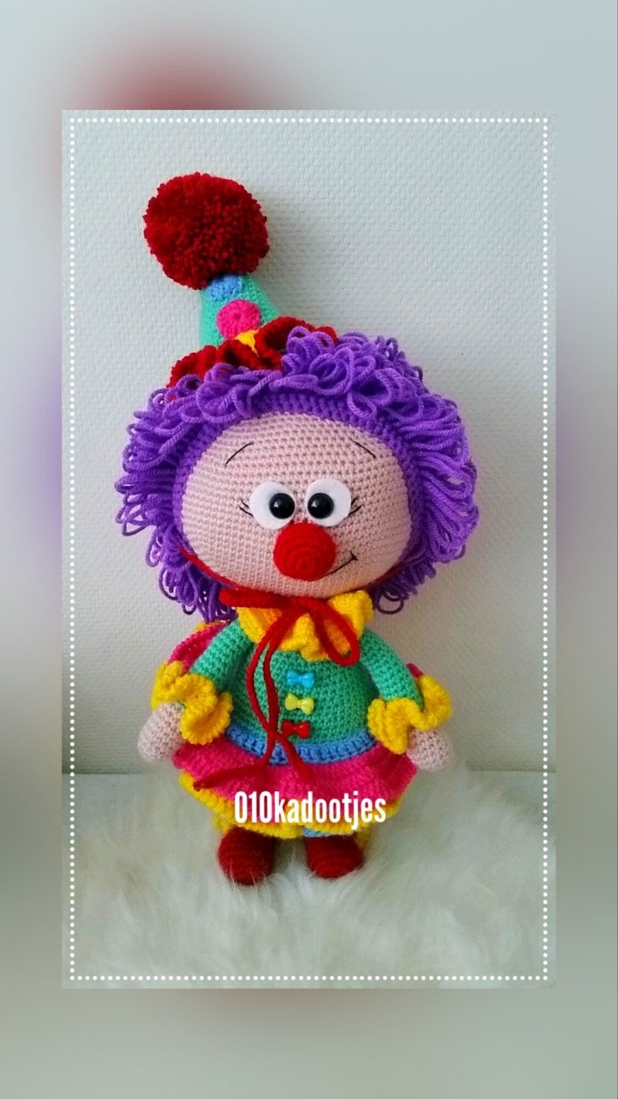 Nieuwe zelfgehaakte knuffels. Leuke clown., Ophalen of Verzenden, Nieuw, Overige typen