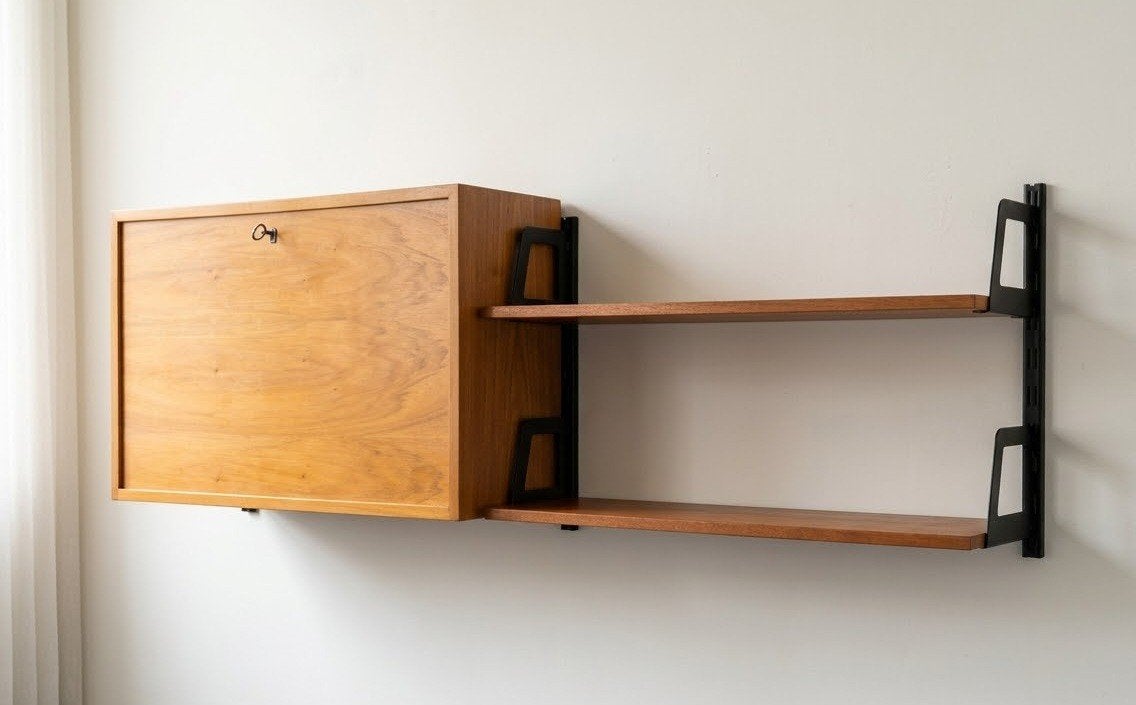 mooie retro vintage wandsysteem kast, Ophalen, Gebruikt