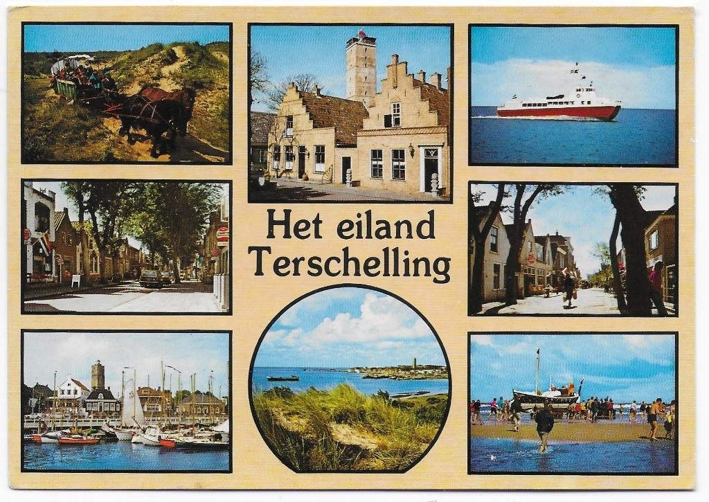 Terschelling gelopen ansichtkaart ( B2590), Ophalen of Verzenden, 1980 tot heden, Gelopen, Waddeneilanden