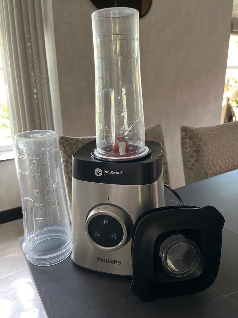 Philips ProBlend 6 3D Blender met 2 To-Go Bekers, Ophalen of Verzenden, Gebruikt, Blender