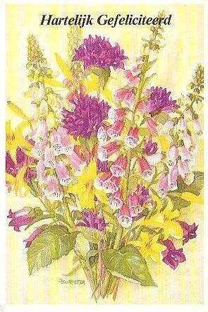 Ansichtkaart 	Bloemen	Vingerhoedskruid, Verzamelen, Ansichtkaarten | Themakaarten, Verzenden, 1960 tot 1980, Gelopen, Natuur