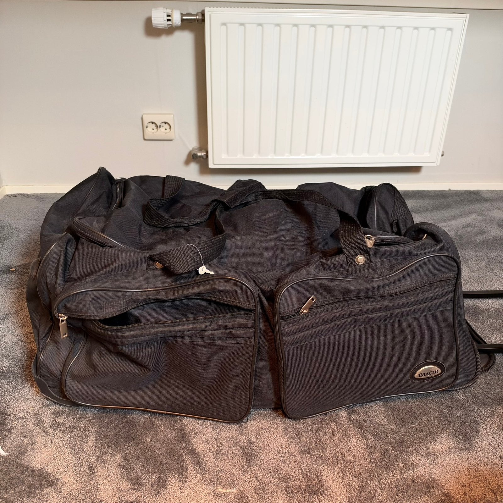 Grote zwarte IMAGIO  reistas weekendtas trolley  en handvat, Ophalen of Verzenden, Zo goed als nieuw, Zwart, 30 cm of meer