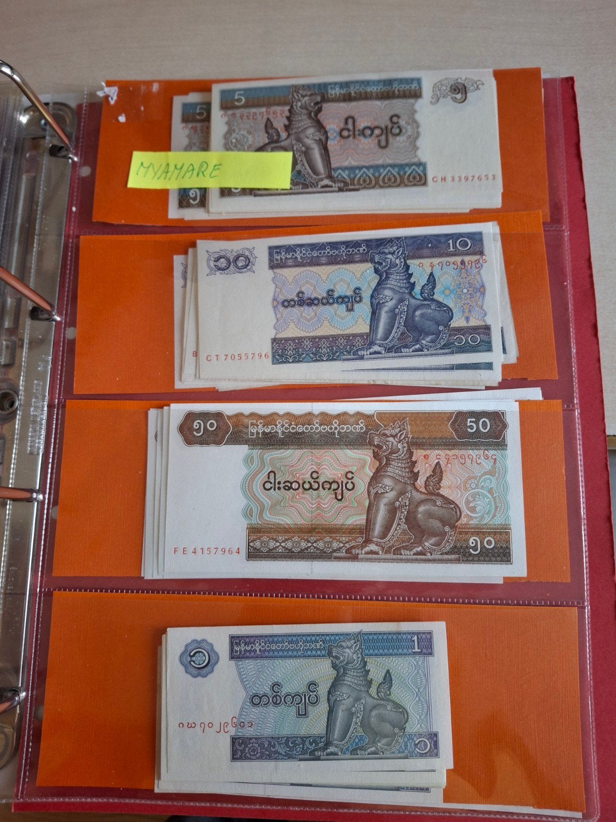 6 biljetten uit Myanmar, Ophalen of Verzenden, Zuidoost-Azië, Setje