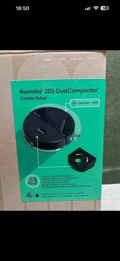 iRobot Roomba 205 DustCompactor Combo, Witgoed en Apparatuur, IRobot, Ophalen of Verzenden, Zo goed als nieuw, Robotstofzuiger