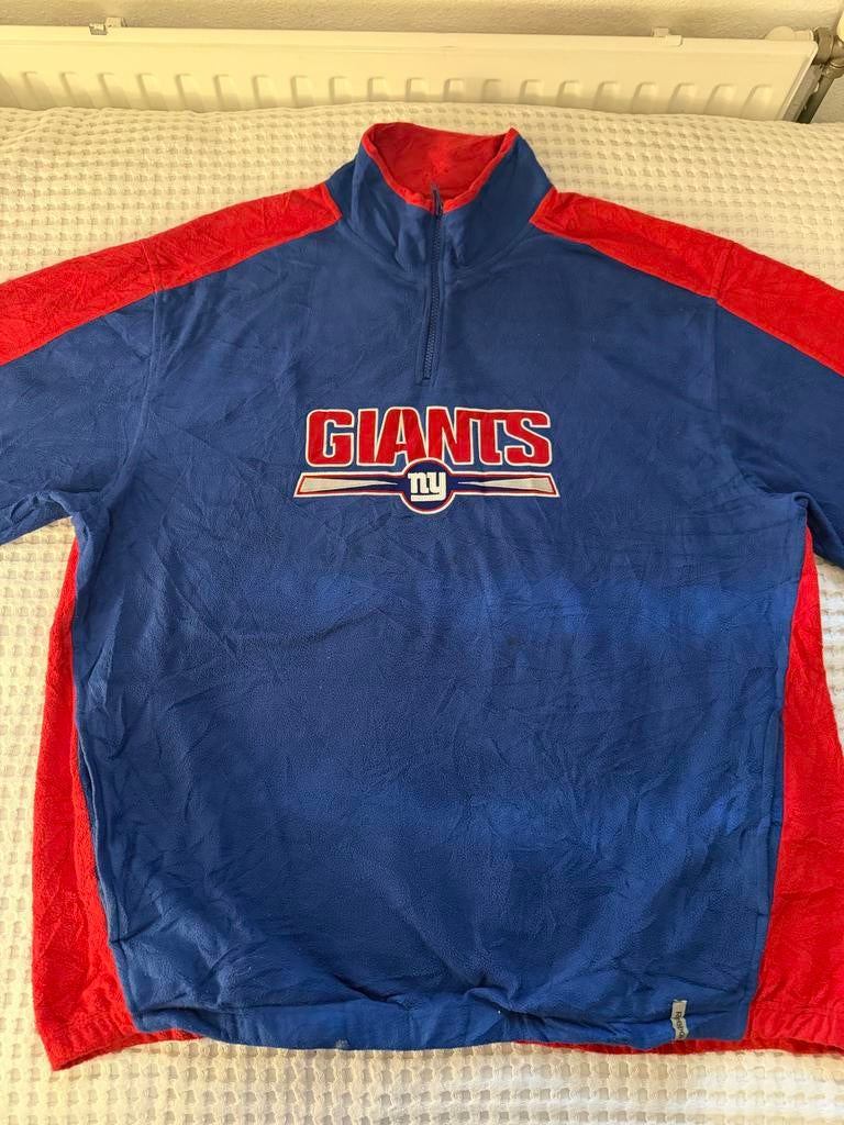 Vintage Giants Fleece Trui - Blauw/Rood, Ophalen of Verzenden, Gedragen, Overige maten, Blauw