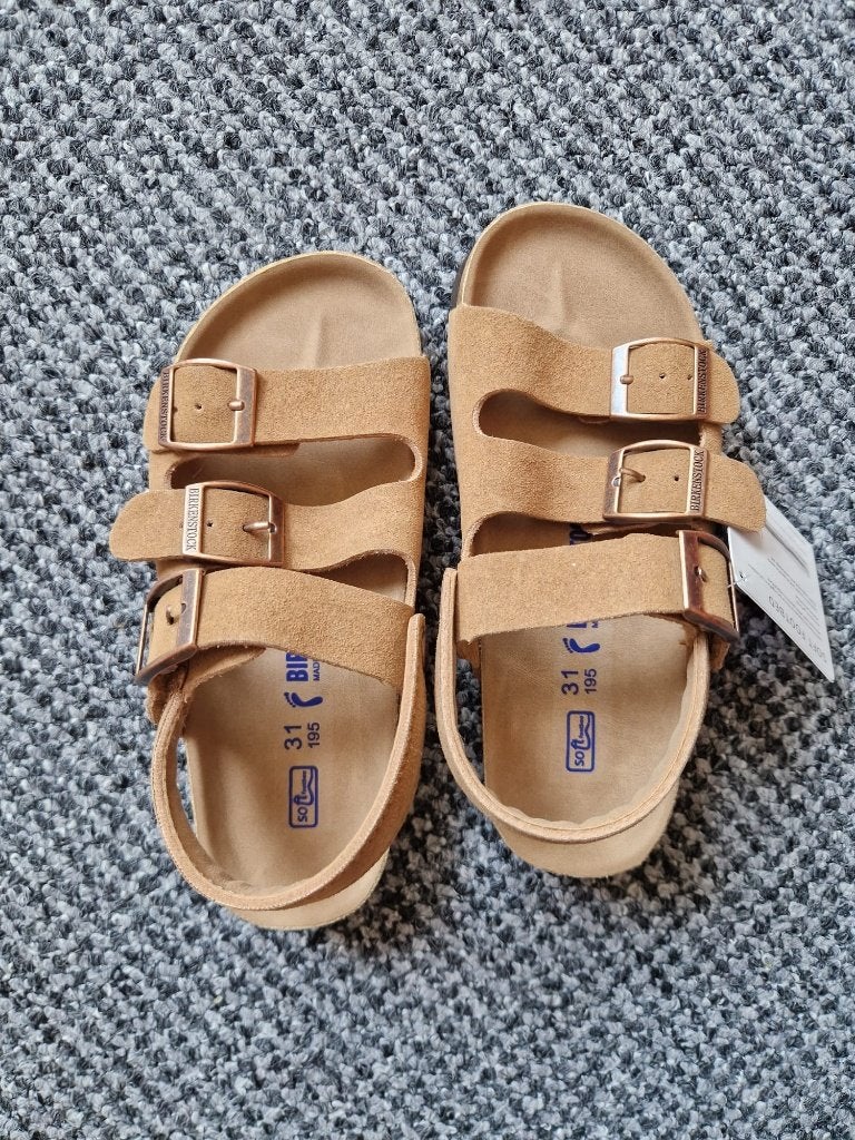 Nieuwe Birkenstock Milano sandalen maat 31, naturleder Taupe, Jongen of Meisje, Schoenen, Nieuw, Ophalen of Verzenden