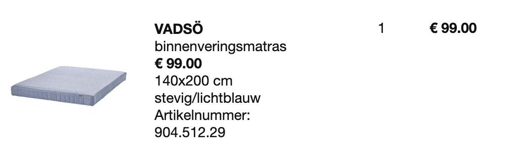 mattress ikea 140 x 200 practically new, Huis en Inrichting, Slaapkamer | Matrassen en Bedbodems, Ophalen, Gebruikt, Tweepersoons