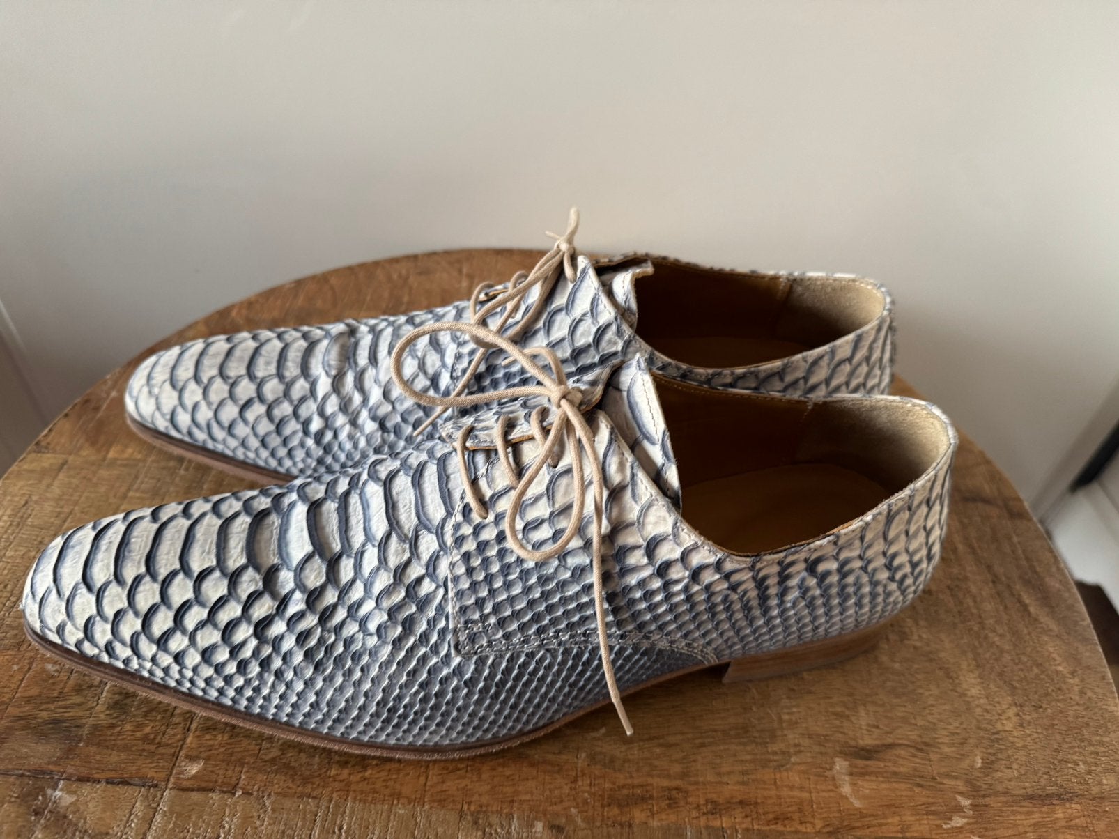 *Paulo Bellini* Prachtige stijlvolle leren veterschoen mt 44, Zo goed als nieuw, Veterschoenen, Verzenden, Blauw
