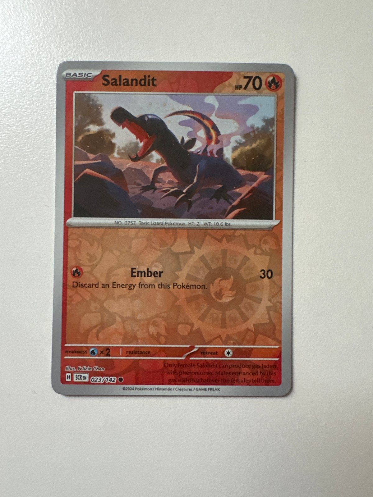 Pokémon Kaart Salandit 023/142 - Basic HP70, Ophalen of Verzenden, Zo goed als nieuw, Losse kaart