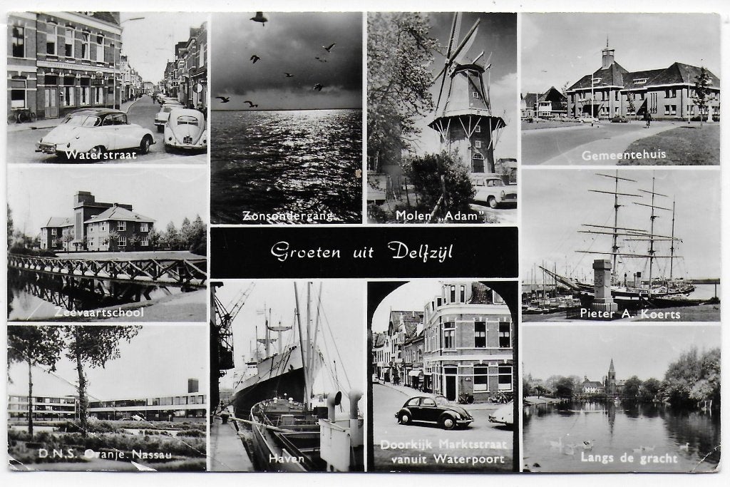 Delfzijl Oude Gelopen Ansichtkaart uit 1964 ( B5089), Ophalen of Verzenden, 1960 tot 1980, Gelopen