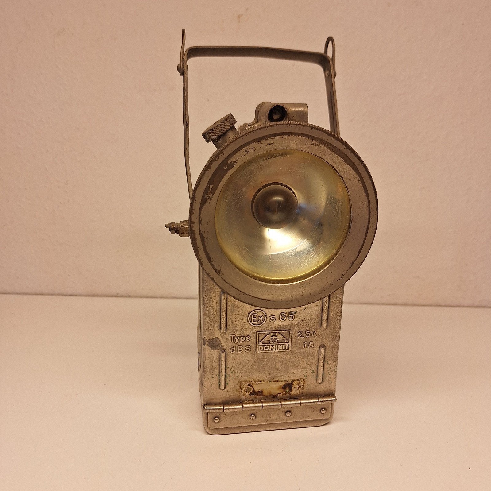 Vintage mijnwerkerslamp - 19 cm hoog, Ophalen of Verzenden