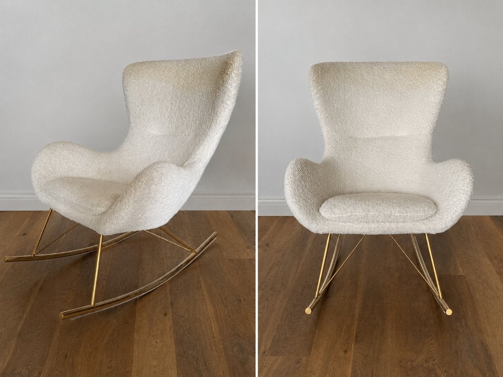 Schommelstoel, Huis en Inrichting, Stoelen, Ophalen, Gebruikt, Wit, Metaal
