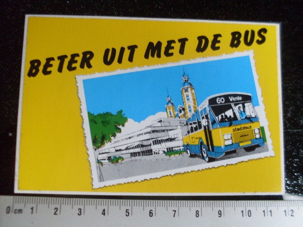 sticker beter uit met de bus zuid-ooster venlo stadsbus, Verzenden, Zo goed als nieuw, Bedrijf of Vereniging