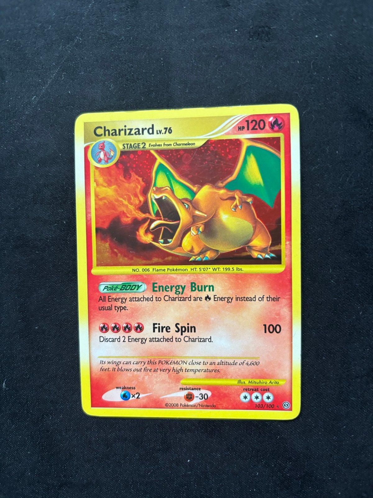 Charizard Stormfront lv 76 Pokémon Kaart, Hobby en Vrije tijd, Verzamelkaartspellen | Pokémon, Ophalen, Gebruikt, Losse kaart