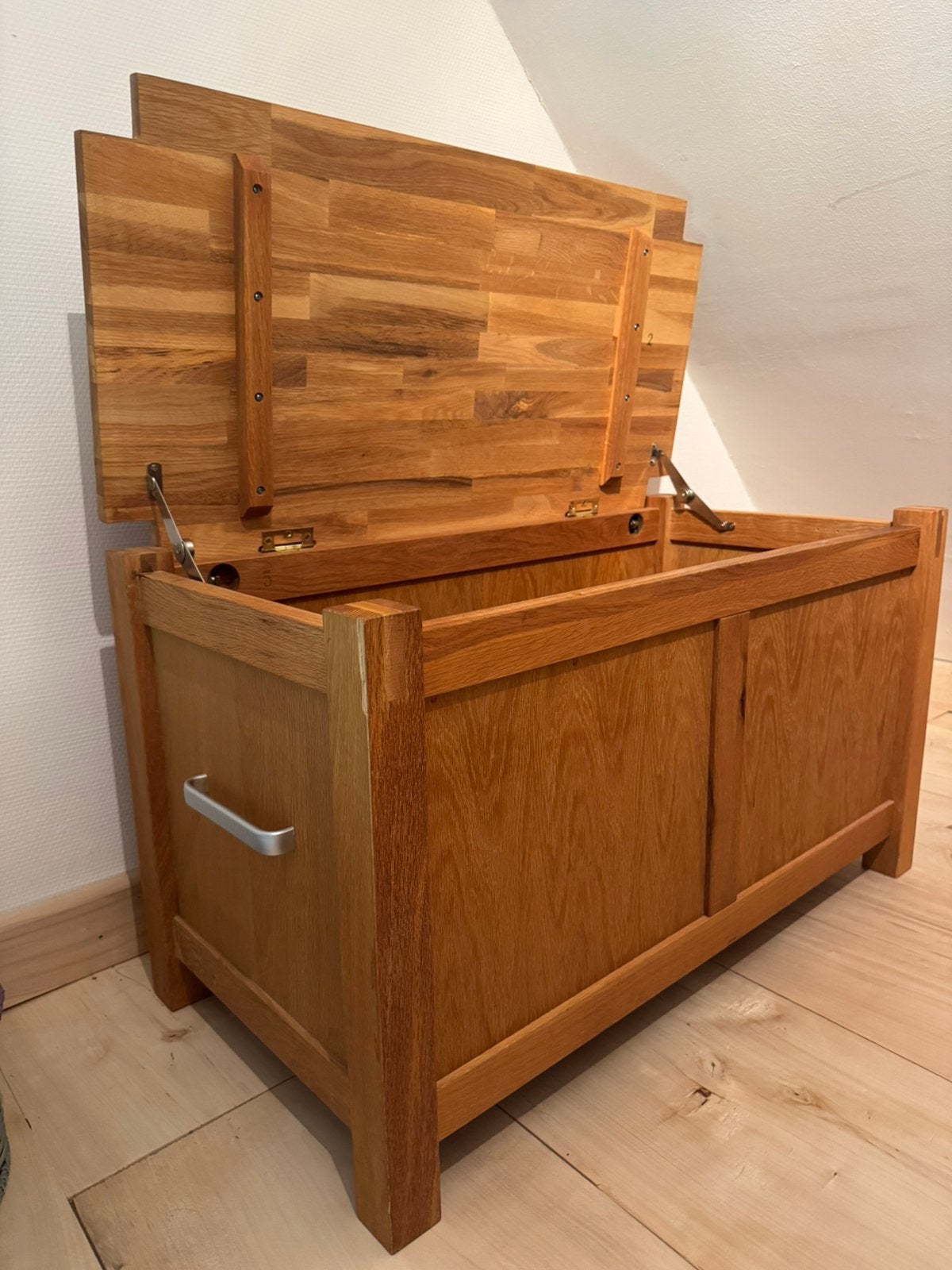 Eiken houten kist, Ophalen, Zo goed als nieuw, 50 tot 100 cm, Minder dan 50 cm