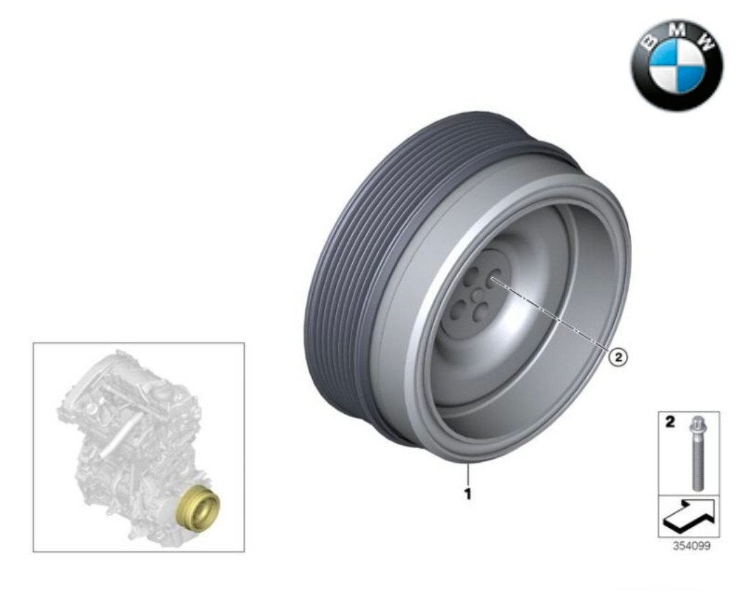 Originele BMW F45 MINI F60 Krukas Poelie demper 11238624802, Ophalen of Verzenden, BMW