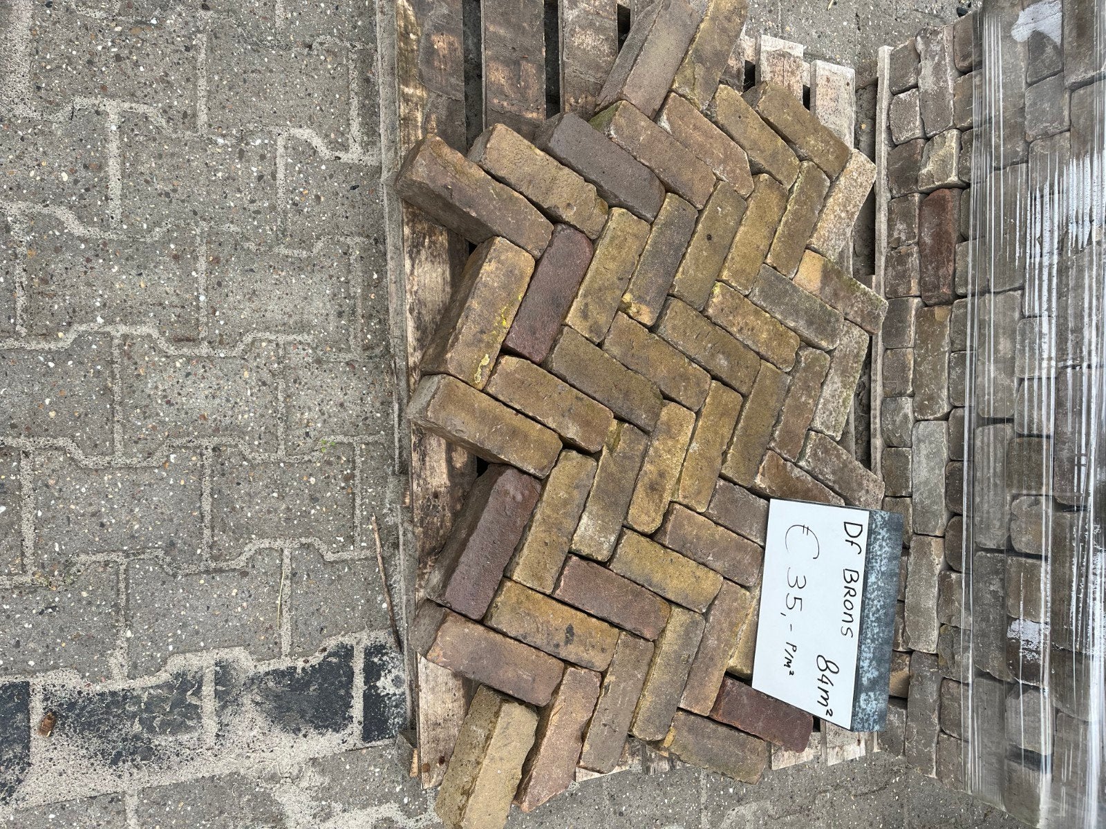 Mooie partij gebakken dikformaten - Brons genuanceerd - 84m², Ophalen of Verzenden, Overige materialen, 10 m² of meer, Klinkers