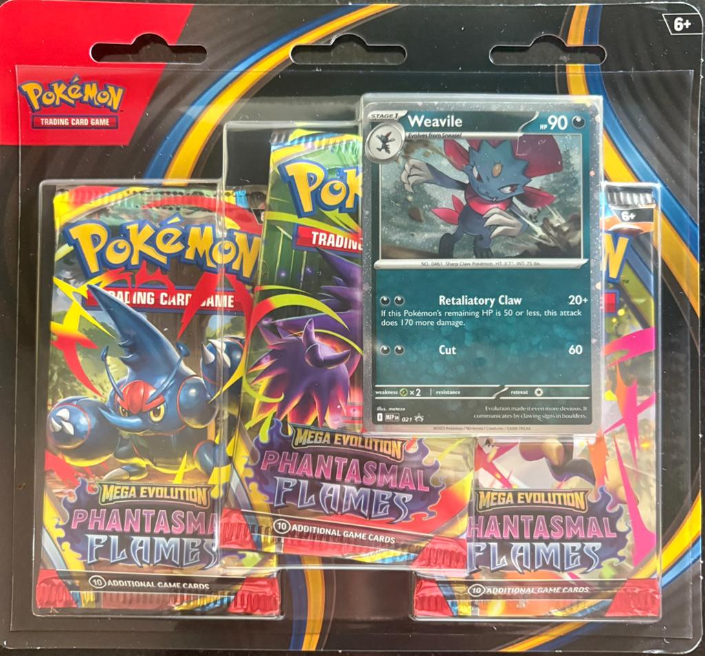 Pokemon Phantasmal flames 3 pack blister Weavile, Ophalen of Verzenden, Nieuw, Meerdere kaarten, Foil