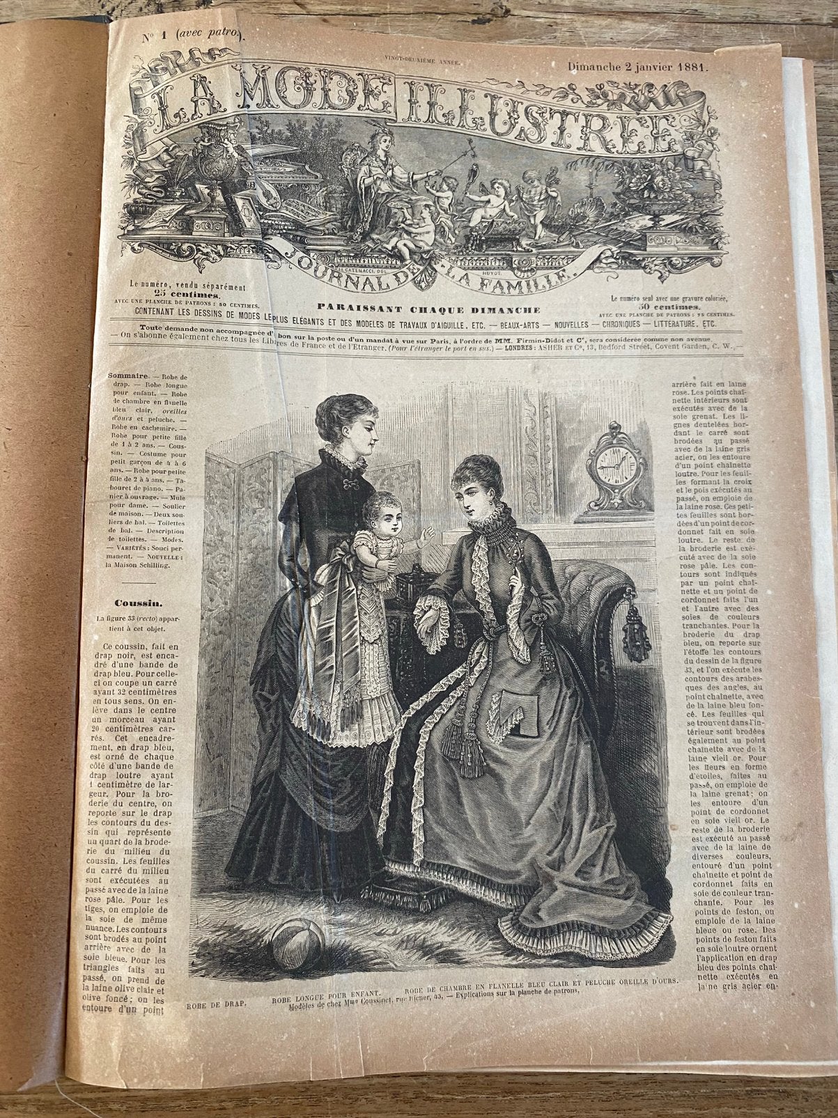 Ingebonden jaargang 1881 La Mode Illustree, Ophalen of Verzenden, Gelezen, Damesbladen
