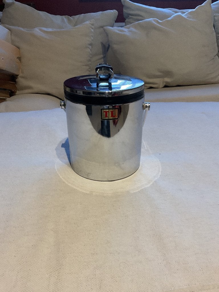 Vintage ijsemmer jaren 70 met origineel tangetje,nieuw staat, Ophalen of Verzenden