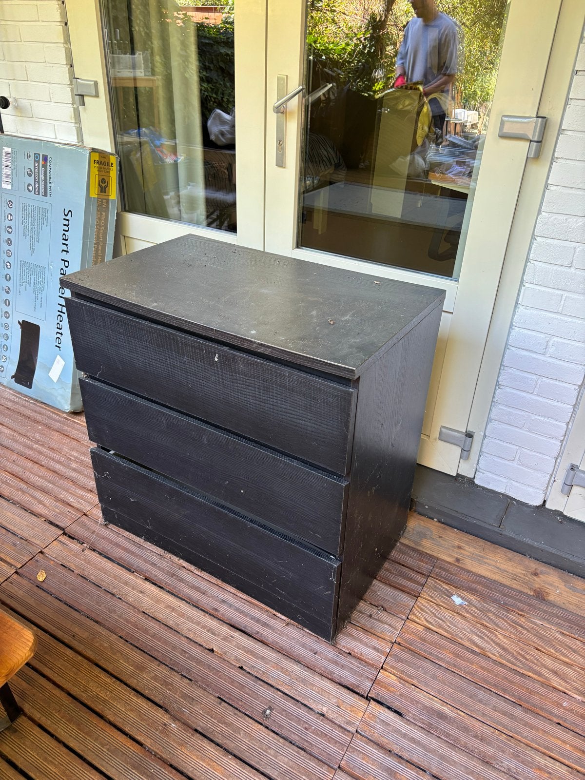 Ikea kast met 3 lades - Zwart, Ophalen, Gebruikt, 100 tot 150 cm, 50 tot 100 cm
