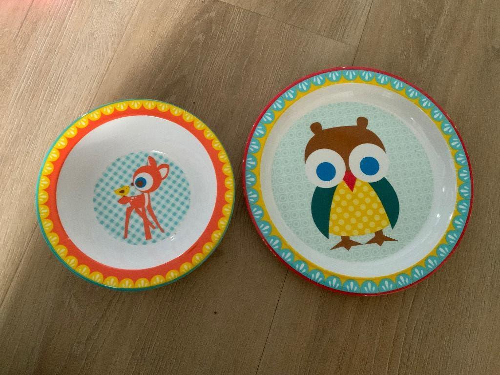 Kinderbordje en kinderschaaltje van Douwe Egberts, Ophalen of Verzenden, Gebruikt, Overige typen