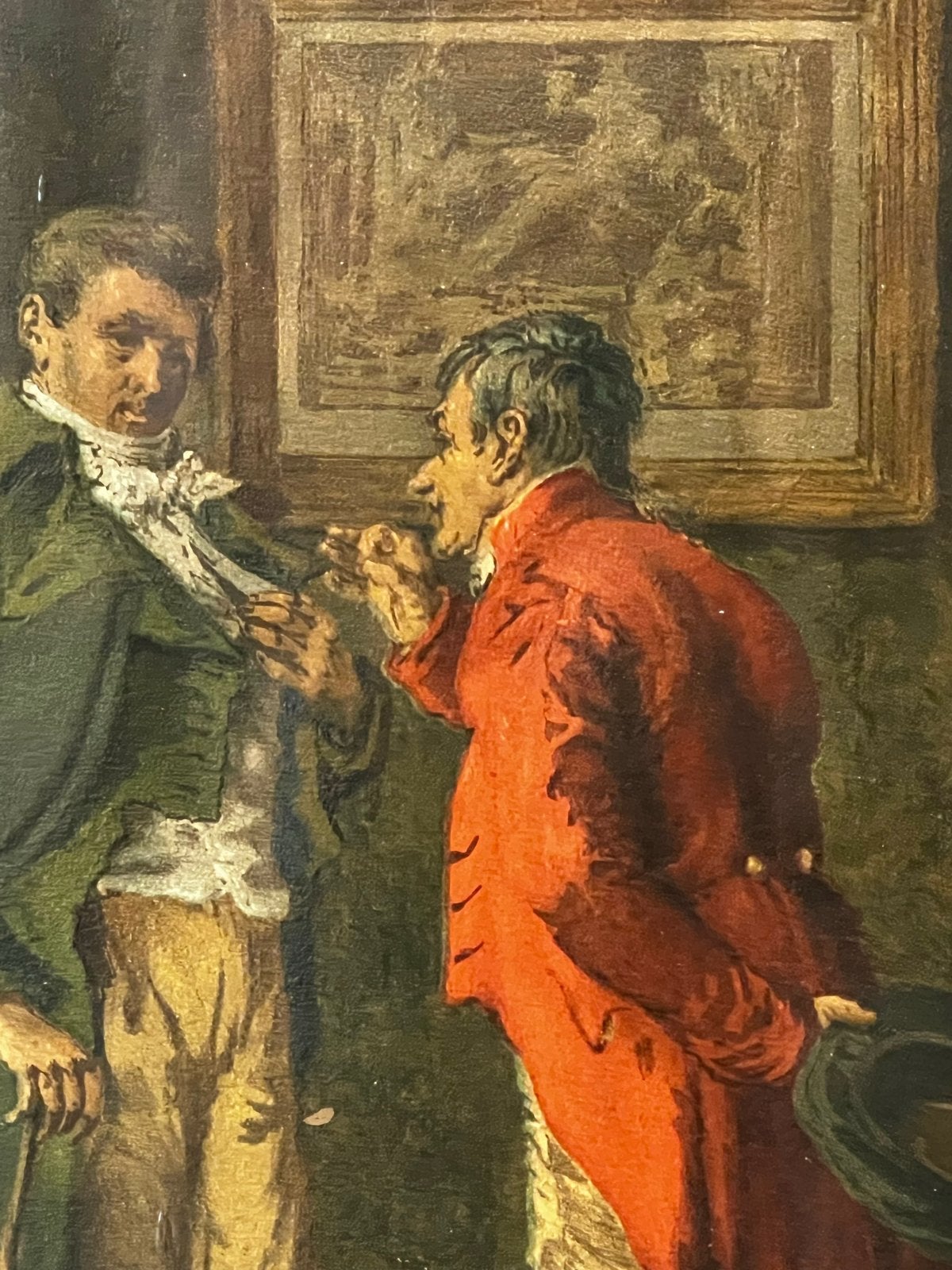 Antieke prent 'De Ruzie' gesigneerd L. Dousaert, Portret of Personen, Ophalen of Verzenden, Gesigneerd, Klassiek