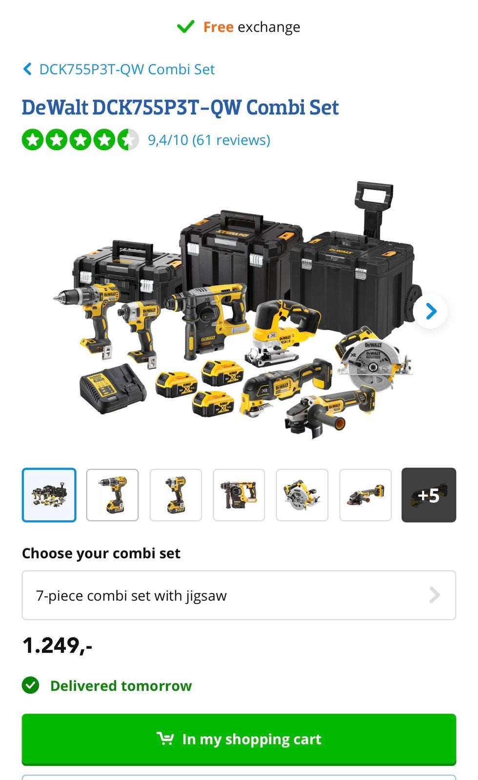 DEWALT 3x Tstak Combi set compleet - Nieuw!, Ophalen, Nieuw