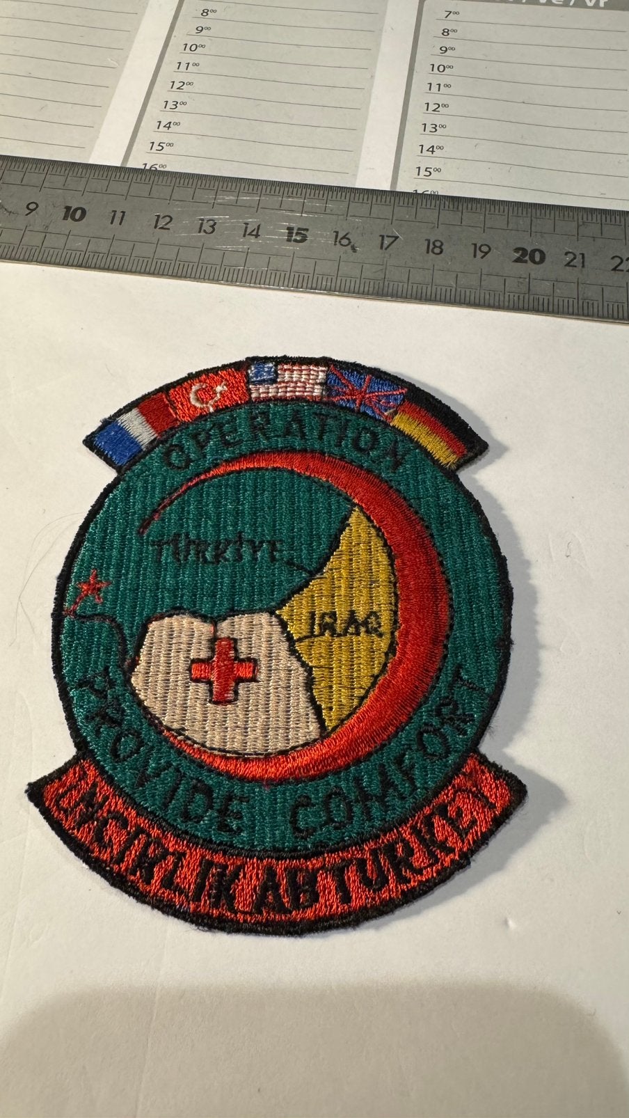 Patch provide comfort desert storm, Ophalen of Verzenden, Luchtmacht, Nederland, Embleem of Badge