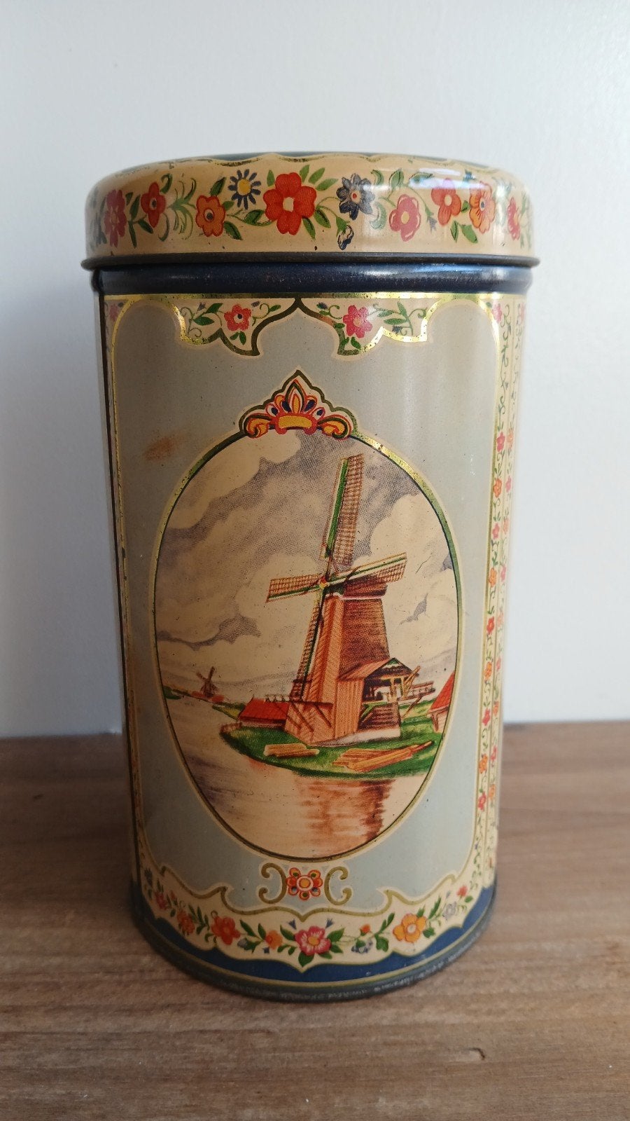 Vintage Nederlandse Koektrommel met Molens en Huisjes, Ophalen
