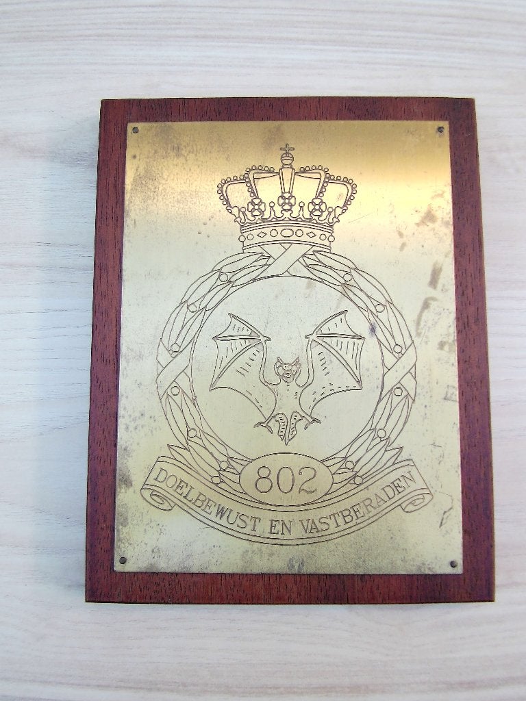 Wapenschild Koninklijke Luchtmacht 802 Squadron, Ophalen of Verzenden, Luchtmacht, Nederland, Embleem of Badge