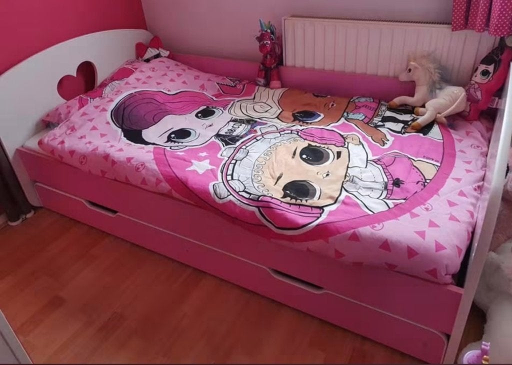 Meisjes bed 180x90, Ophalen, 85 tot 100 cm, Gebruikt, Lattenbodem