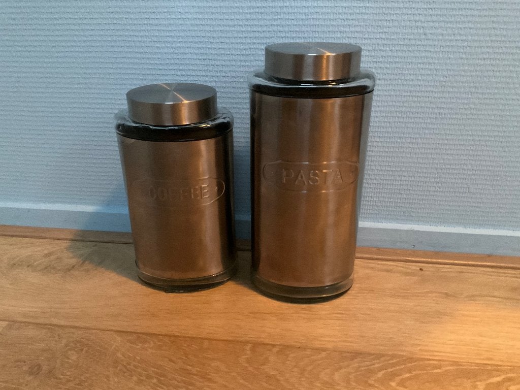 Voorraadpot voor koffie en voorraadpot voor pasta, Huis en Inrichting, Glas, Ophalen of Verzenden, Zo goed als nieuw, Voorraadpot